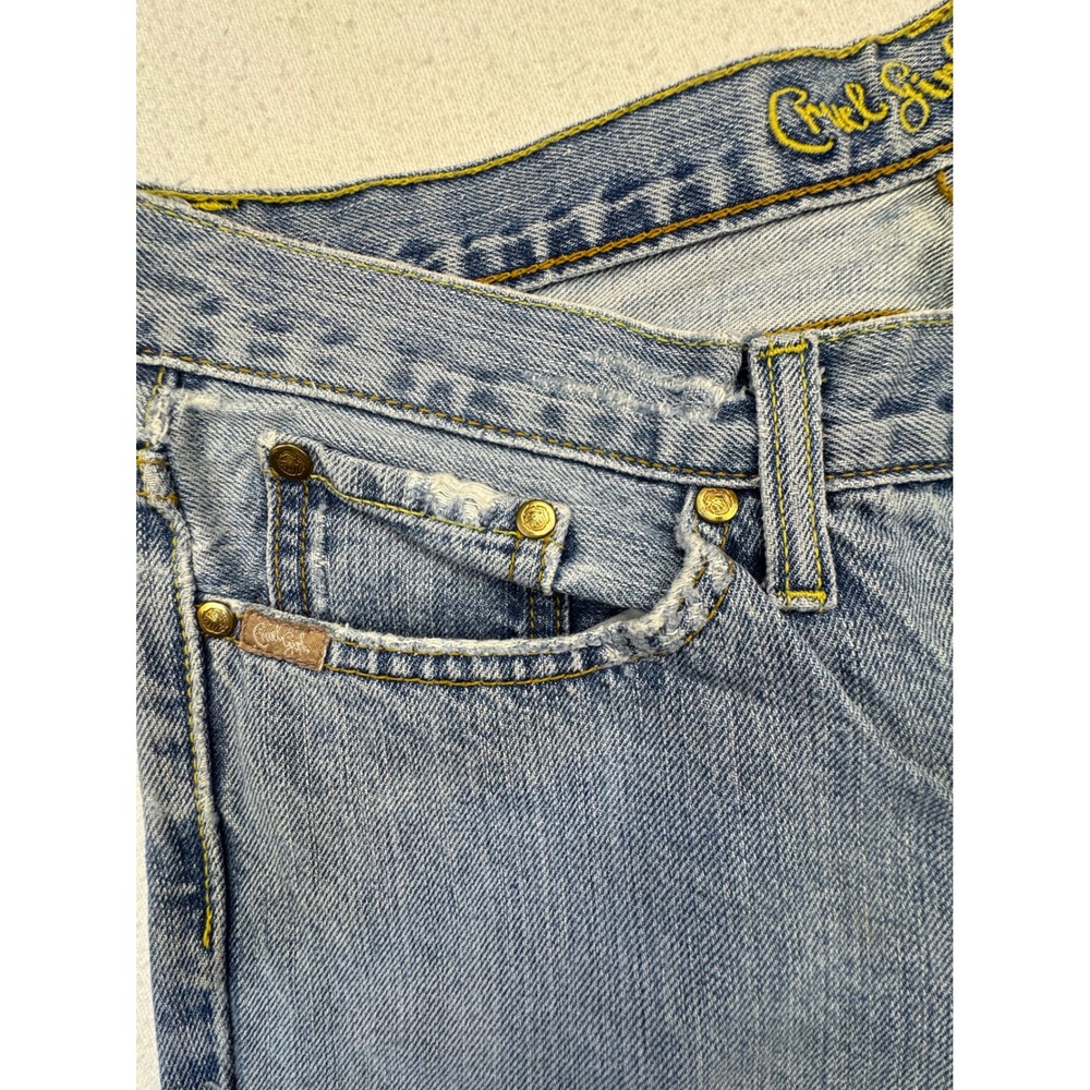 Cruel Girl Relaxed Jeans Womens 07 Long Light Wash Denim Button Fly CB56852001 - Picture 13 of 16